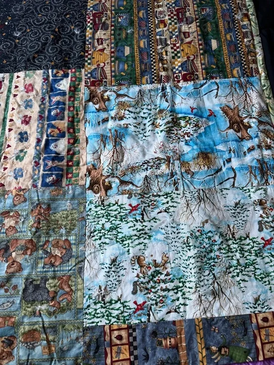 Adorable Patchwork Quilted Throw Blanket w/ Care Bear, Paddington Bear - Picture 11 of 15